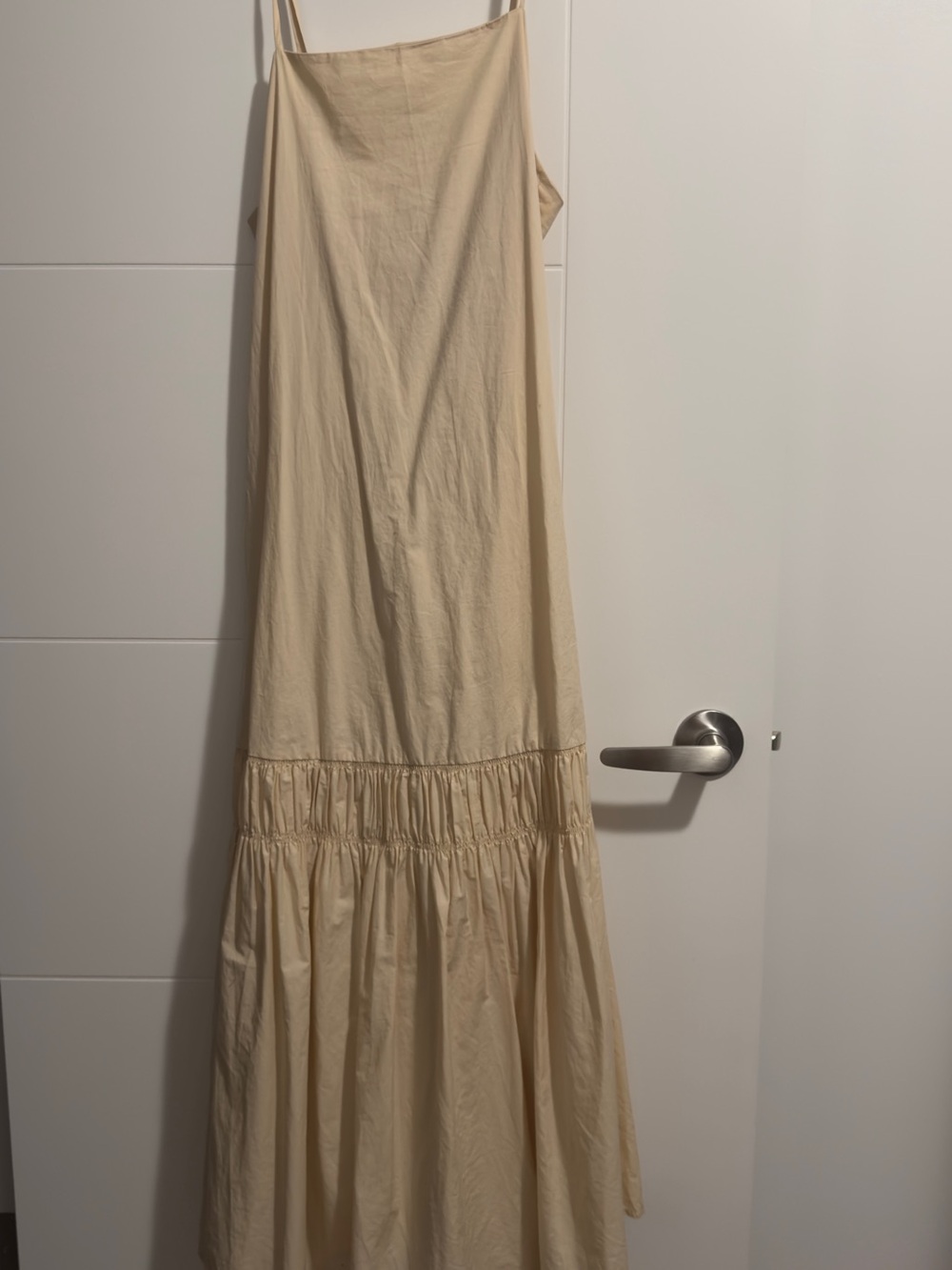 Banana Republic Cream Tiered Maxi Slip Dress